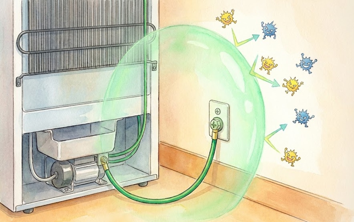 冷蔵庫のアース接続による感電防止策