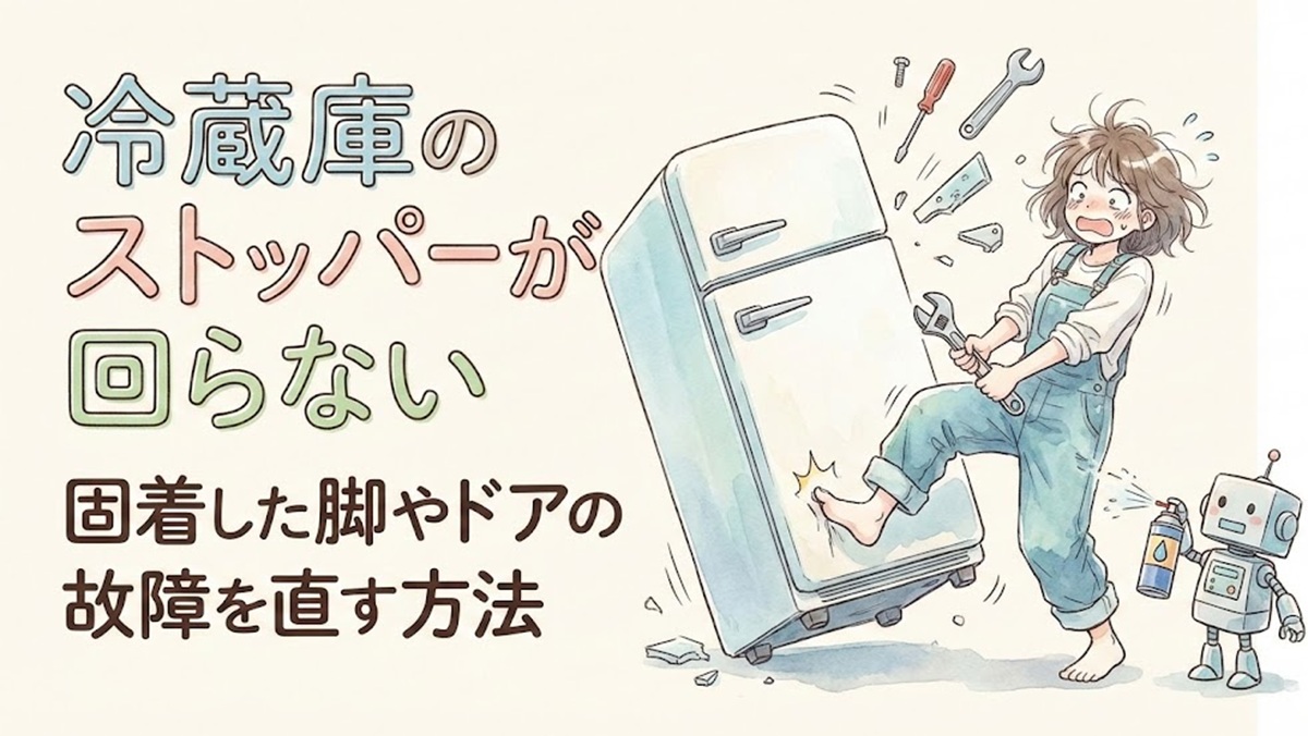 冷蔵庫のストッパーが回らない！固着した脚やドアの故障を直す方法