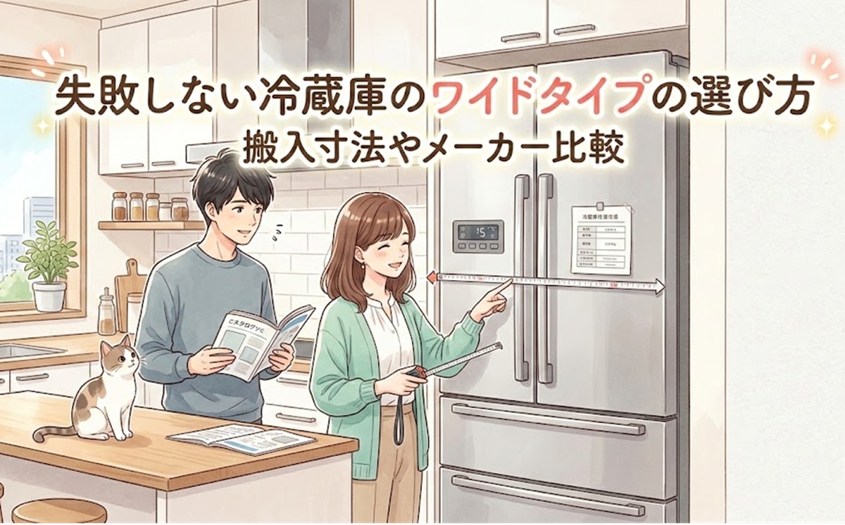 失敗しない冷蔵庫のワイドタイプの選び方！搬入寸法やメーカー比較