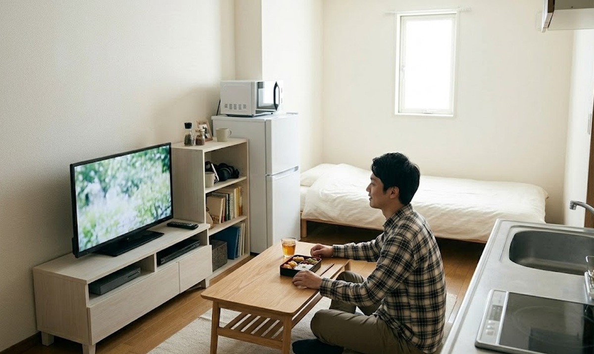 テレビ等の一人暮らし家電と冷蔵庫のレイアウト連携